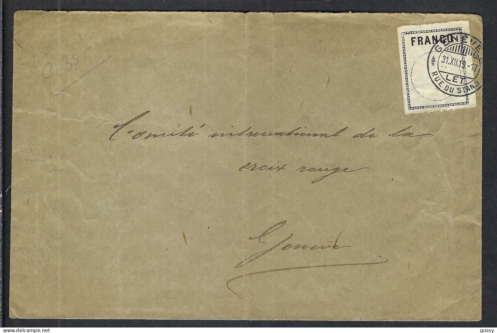 SUISSE Ca. 1900: LSC Avec étiquette "FRANCO" ZNr. 1B, Pliée - Portofreiheit
