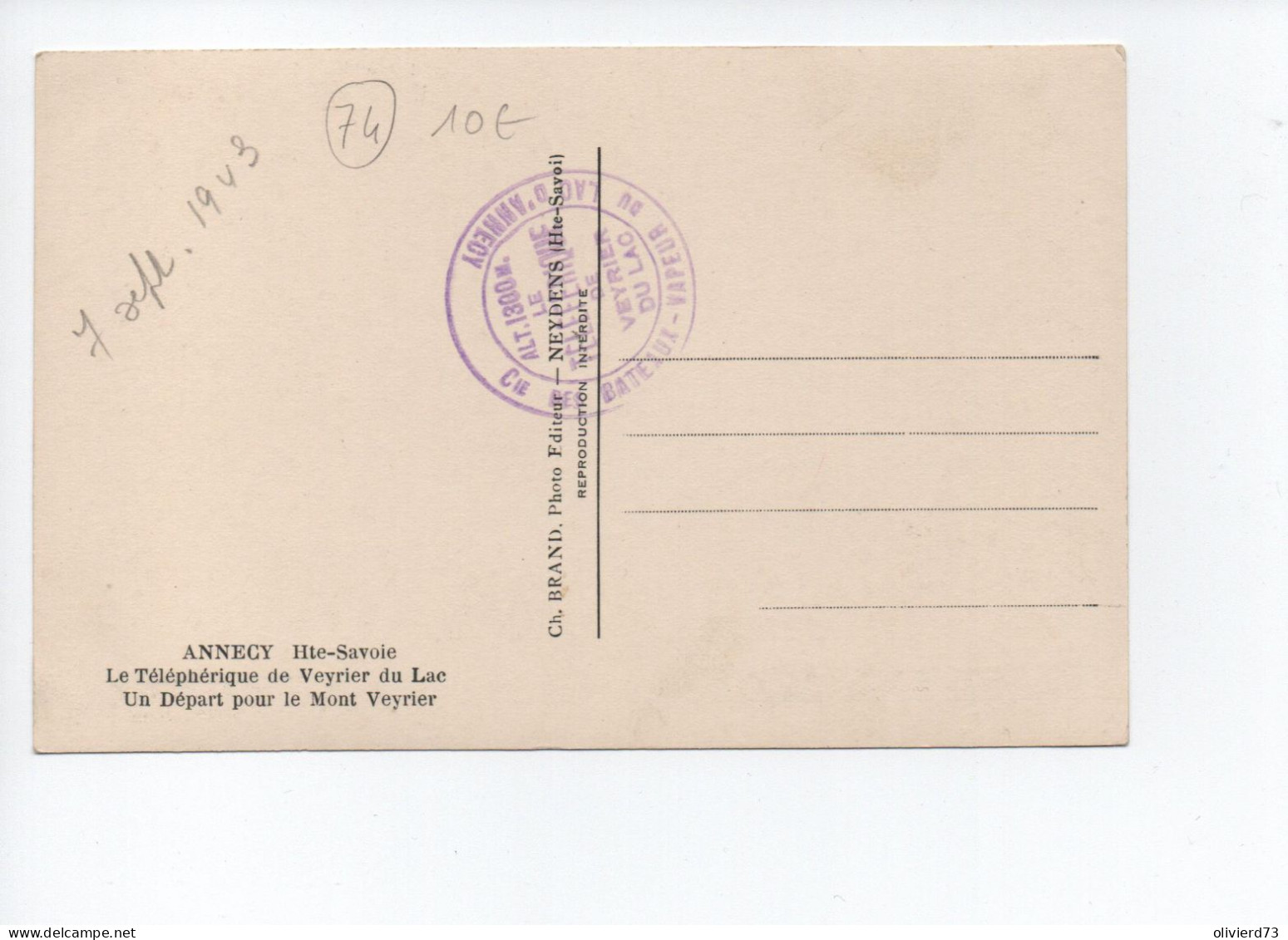 CPA - 74 - Annecy - Pas Courante Téléferique De Veyrier Du Lac -  A VOIR - Veyrier