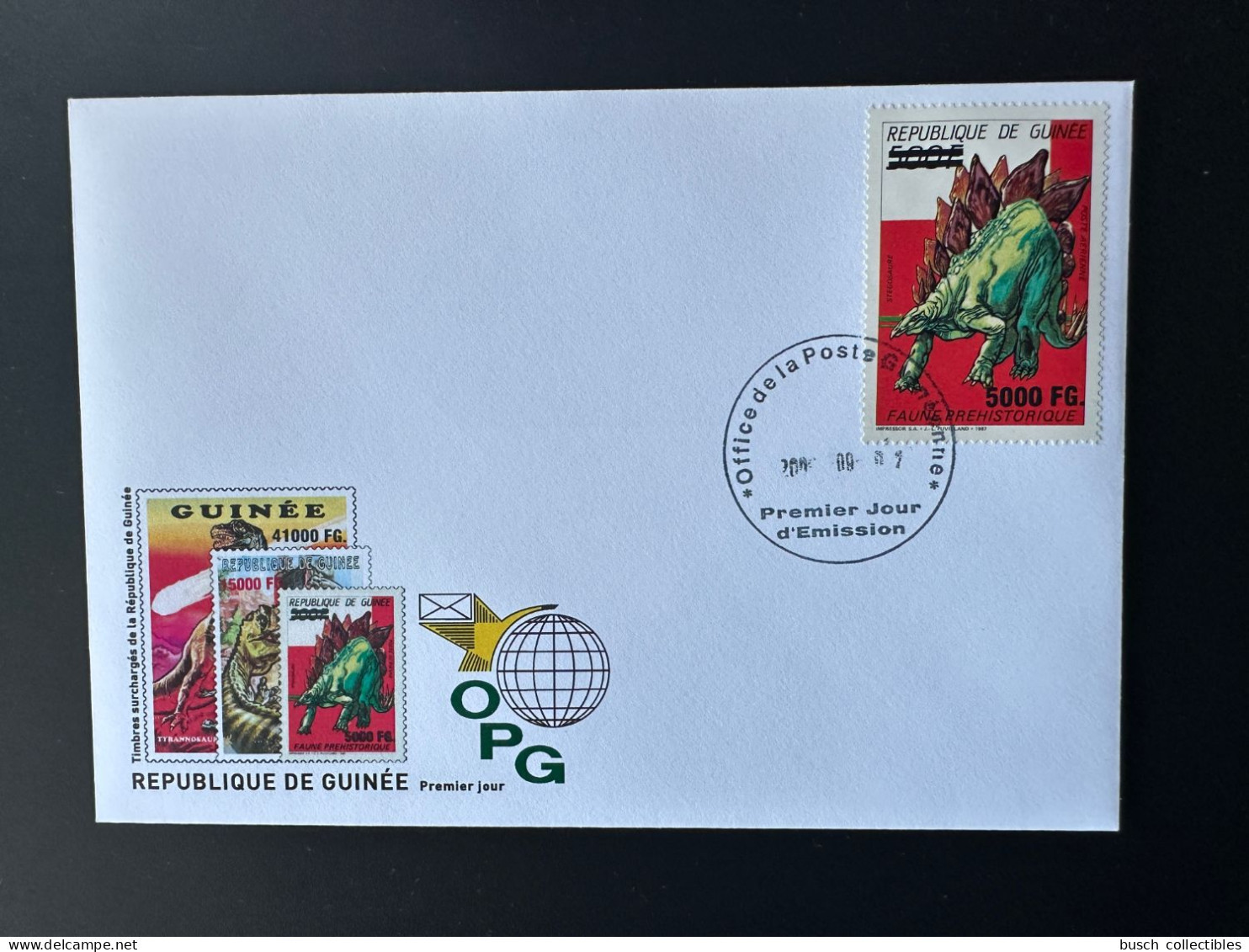 Guinée Guinea 2009 Mi. 6774 FDC Surchargé Overprint Dinosaures Dinosaurier Dinosaurs 200e Anniversaire Charles Darwin - Prehistorisch