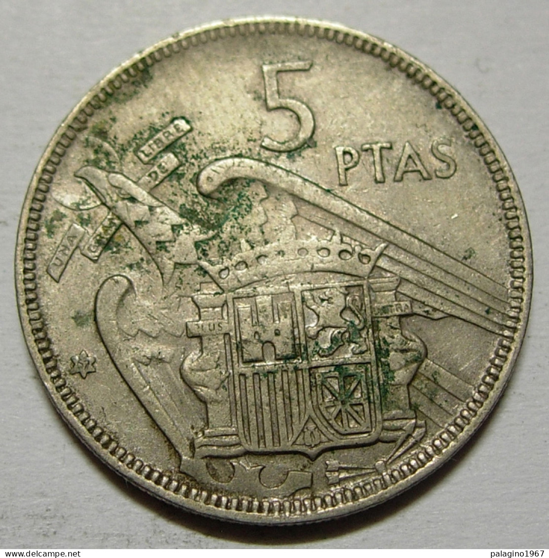 REGNO DI SPAGNA 5 Pesetas 1957 67 BB  - 5 Pesetas