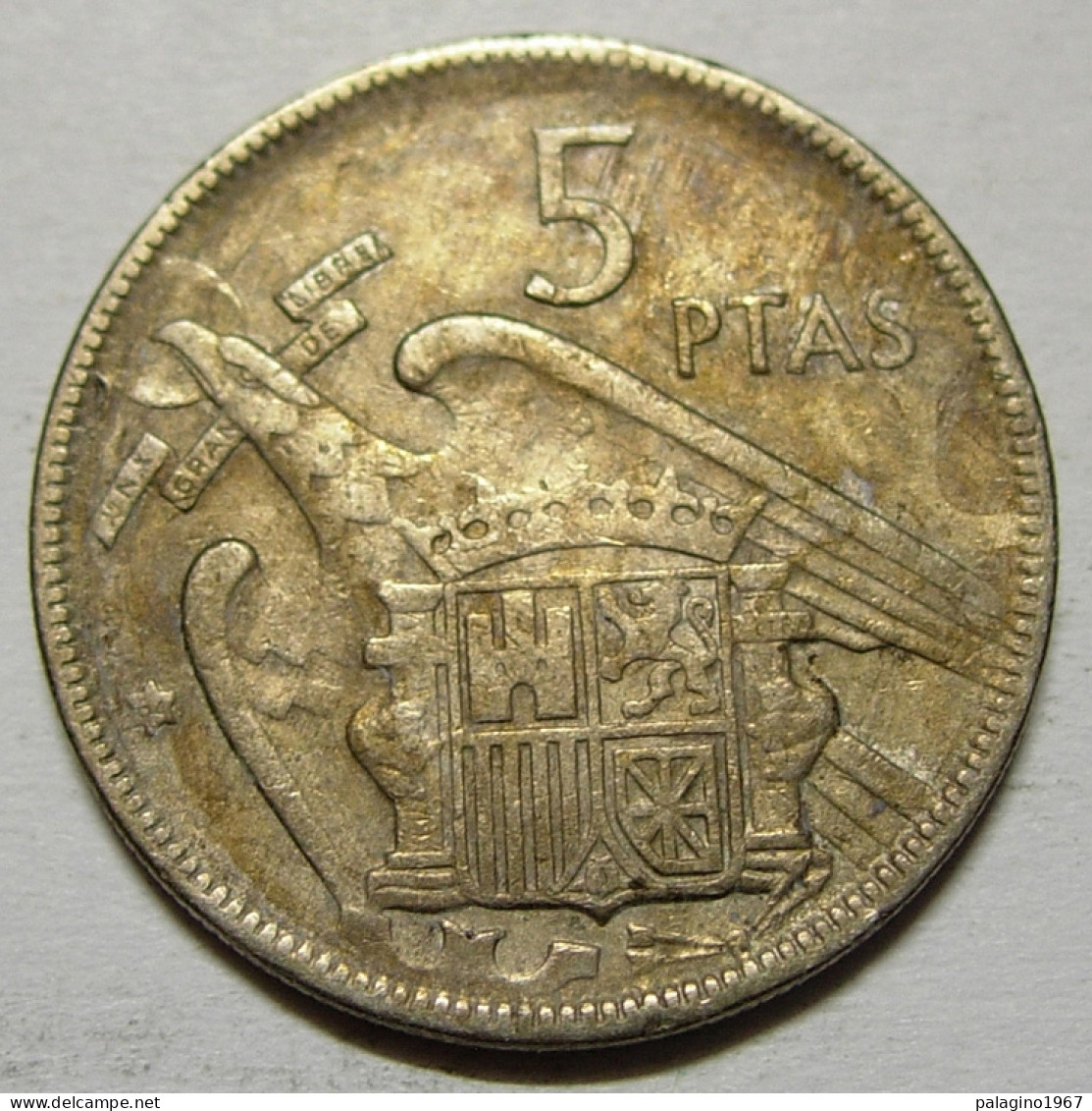 REGNO DI SPAGNA 5 Pesetas 1957 64 B QMB  - 5 Pesetas