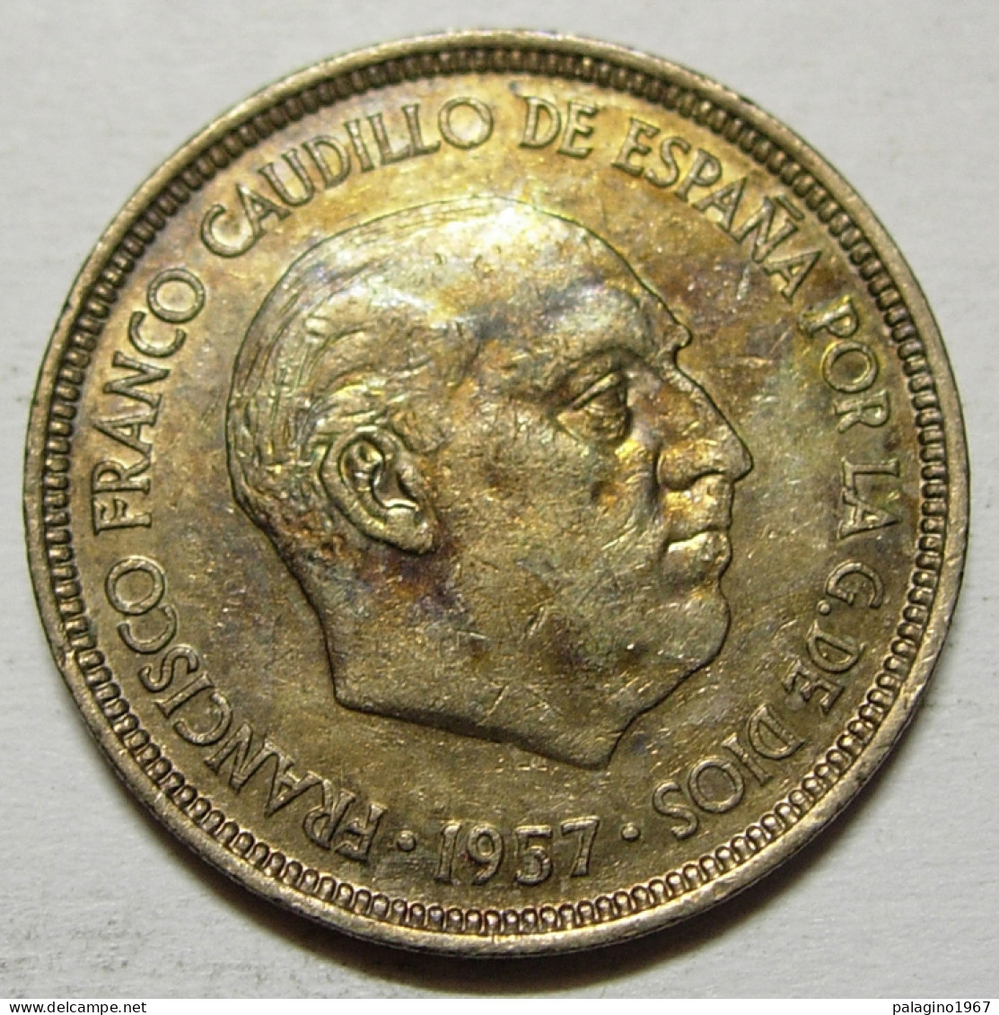 REGNO DI SPAGNA 5 Pesetas 1957 74 BB+  - 5 Pesetas