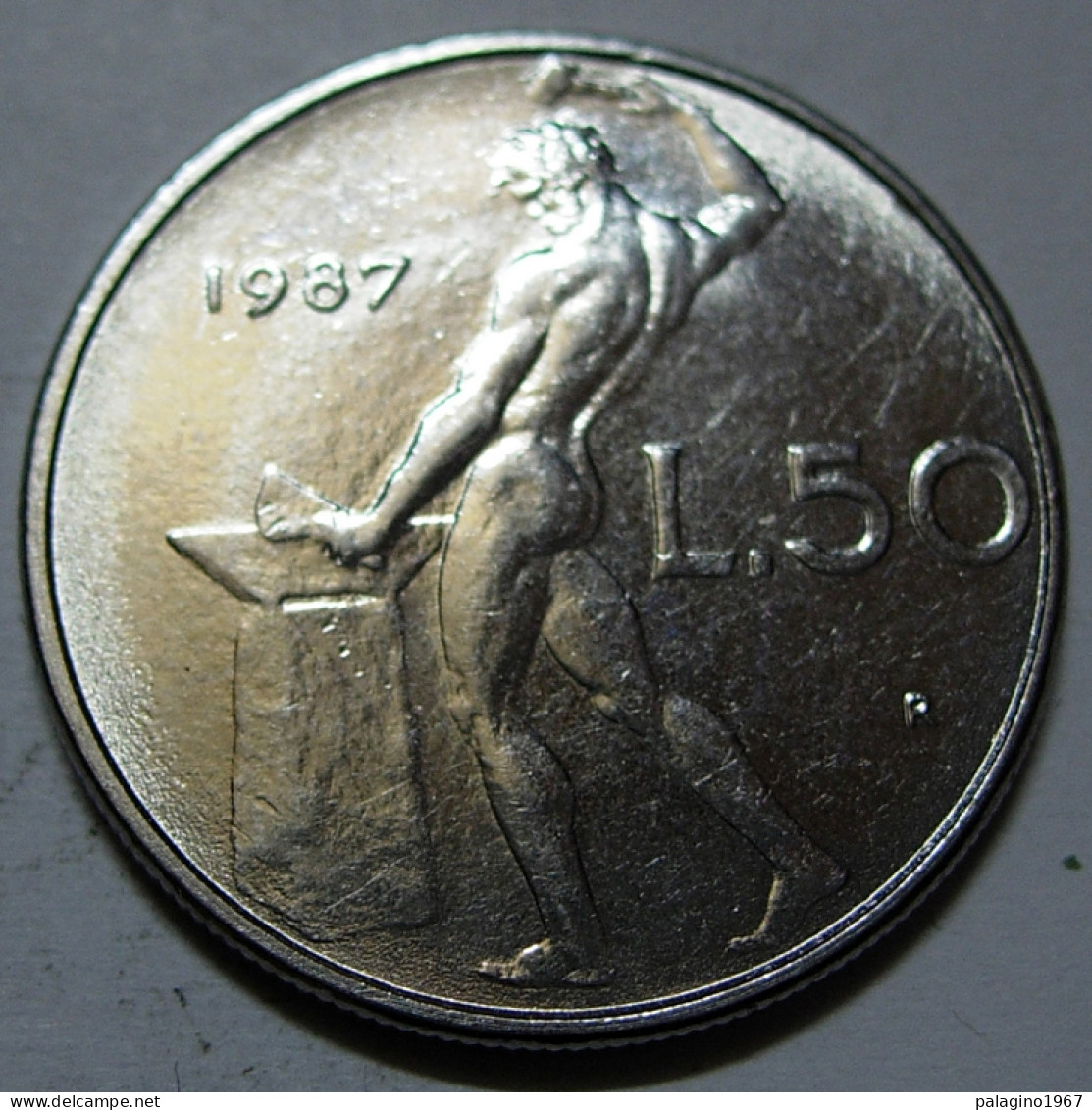 REPUBBLICA ITALIANA 50 Lire Vulcano 1° Tipo 1987 Cifra 7 Della Data Ad Uncino SPL QFDC  - 50 Liras