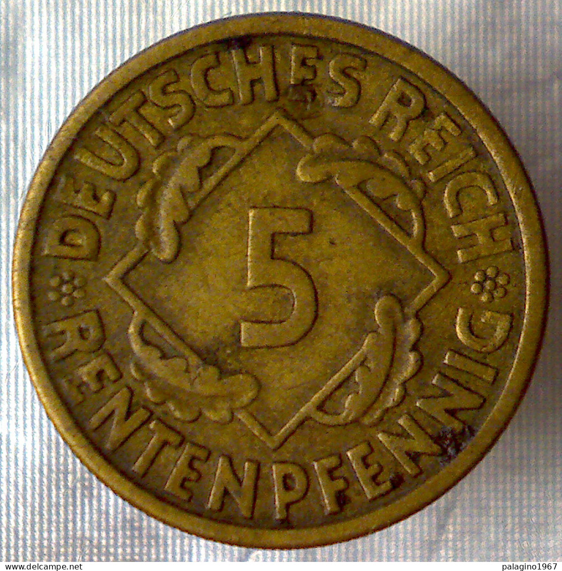 REPUBBLICA DI WEIMAR 5 Rentenpfennig 1924 J BB+  - 5 Renten- & 5 Reichspfennig