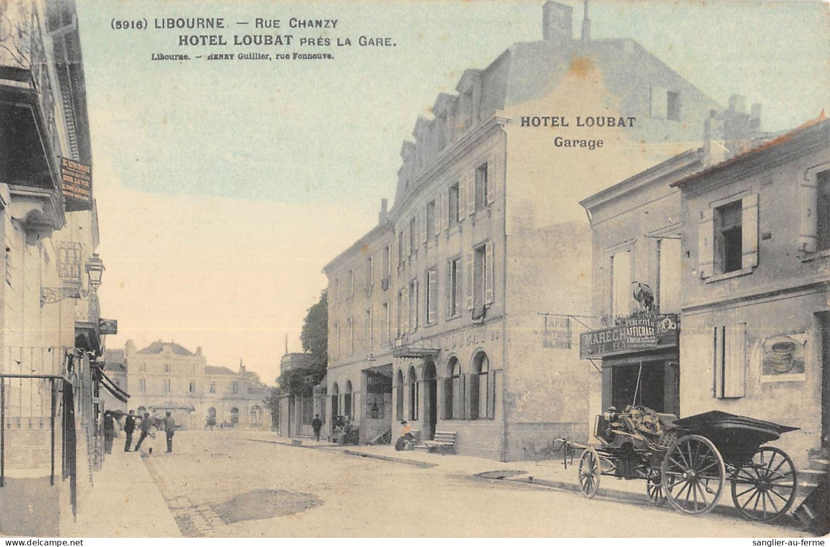 CPA 33 LIBOURNE / RUE CHANZY / HOTEL LOUBAT PRES DE LA GARE - Libourne