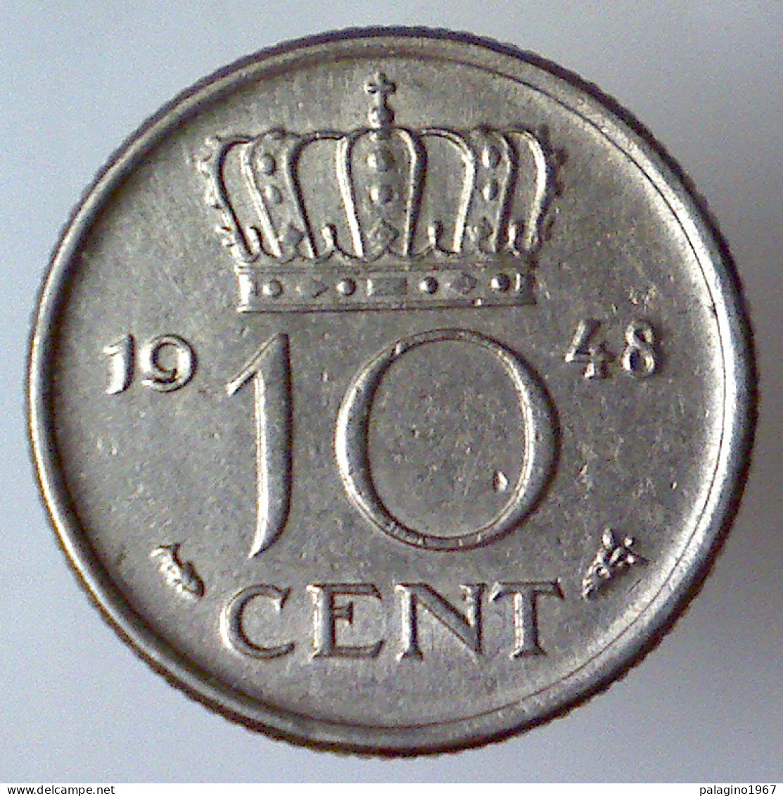 REGNO D'OLANDA 10 Cents 1948 BB++  - 10 Cent