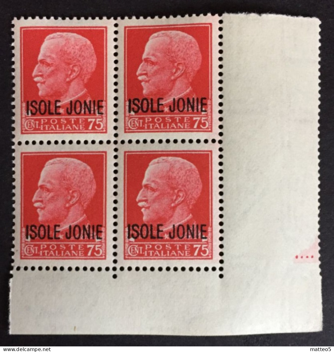 1941 - Italia - Occupazione Isole Jonie - Cent 75 . Quartina - Nuovi - Îles Ioniennes