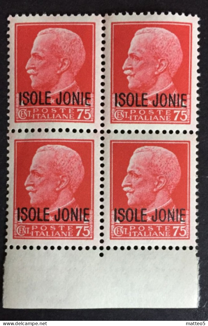 1941 - Italia - Occupazione Isole Jonie - Cent 75 . Quartina - Nuovi - Îles Ioniennes