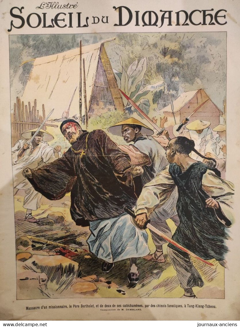 1898 CHINE - TUNG-KIANG-TCHEOU - MASSACRE D'UN MISSIONNAIRE LE PÈRE BERTHOLET - LE SOLEIL DU DIMANCHE - 1850 - 1899
