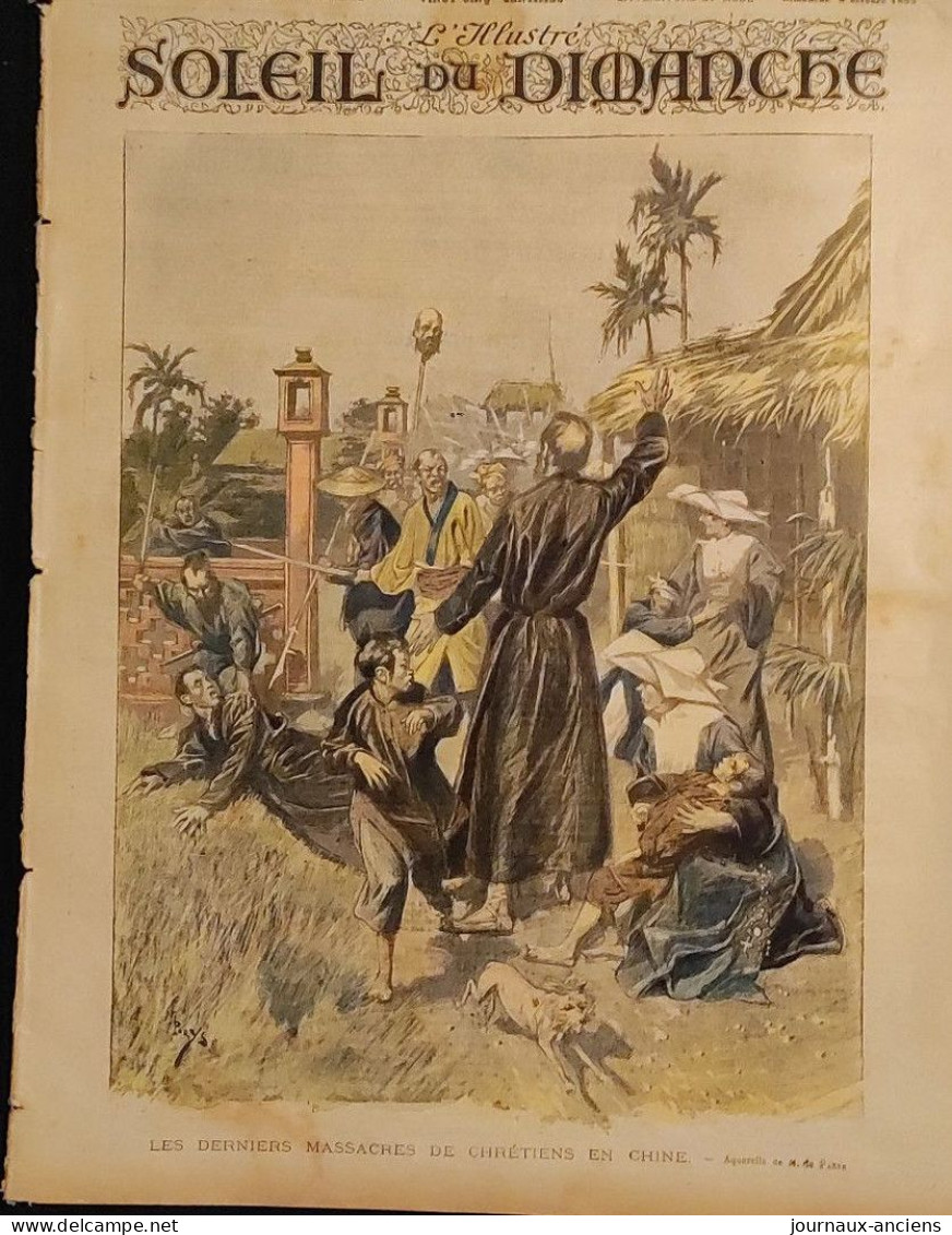 1893 CHINE MASSACRES DE CHRÉTIENS - AMIRAL VIGNES PRÉFET DE TOULON - GRÈVES MINEURS PAS-DE-CALAIS - SOLEIL DU DIMANCHE - 1850 - 1899