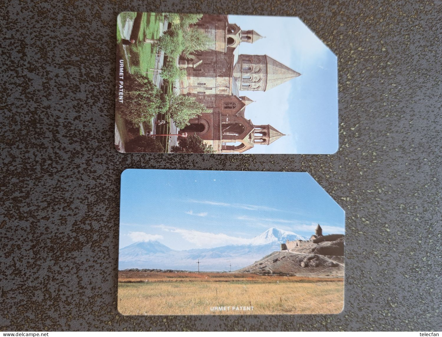 ARMENIE URMET 2 CARDS CHURCH + MONT ARARAT 25U + 50U UT - Armenien