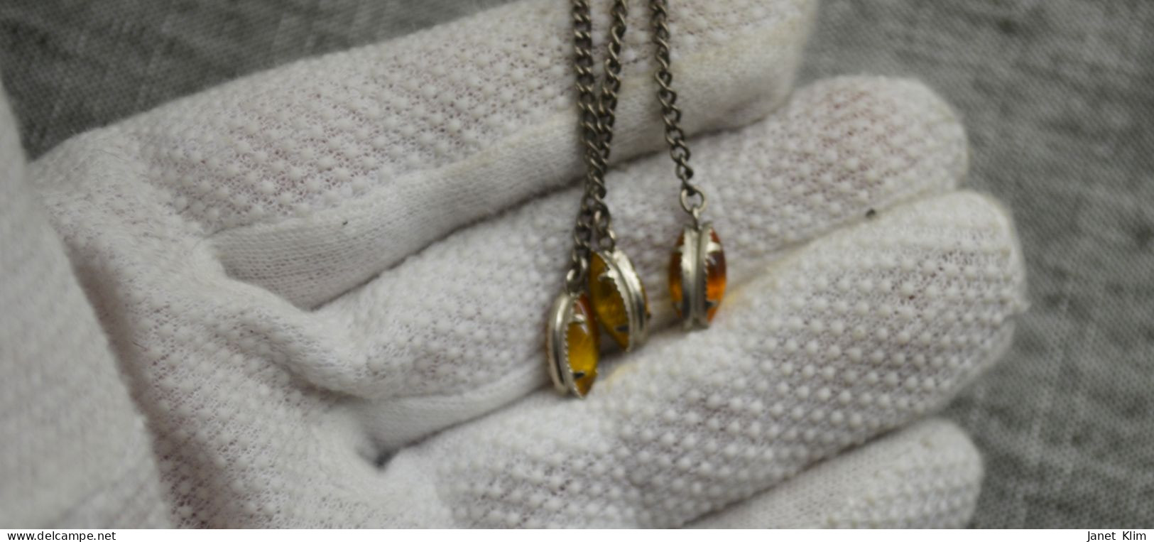 Beautiful Vintage Amber Earrings - Boucles D'oreilles