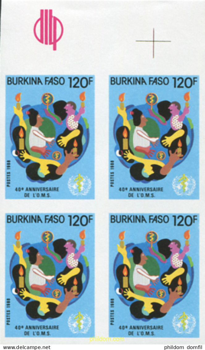 632659 MNH BURKINA FASO 1988 40 ANIVERSARIO DE LA OMS - Burkina Faso (1984-...)