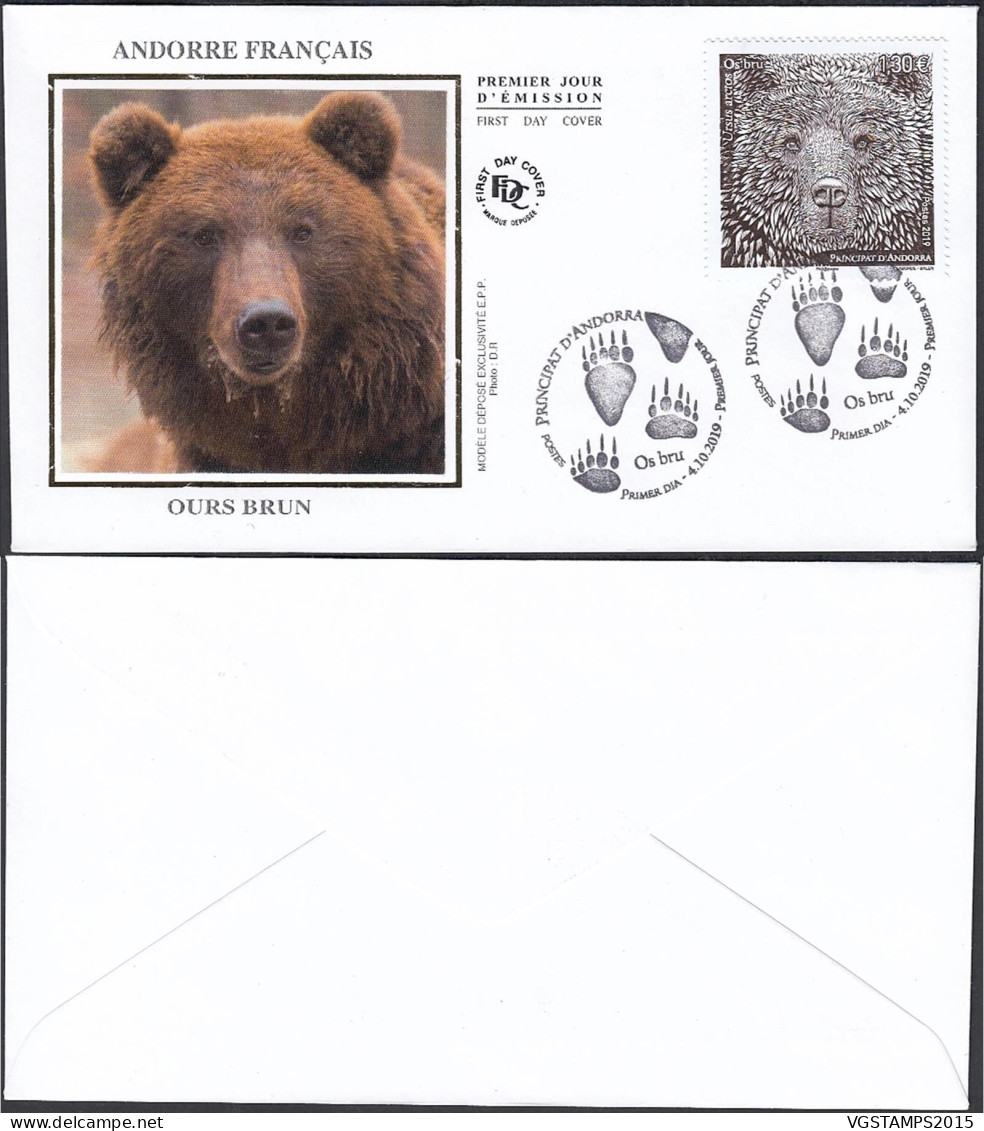 Andorre 2019- Andorre Française - FDC Imagé -Premier Jour D' Émission. Tirage Infime "Ours".... (EB) DC-11863 - Used Stamps