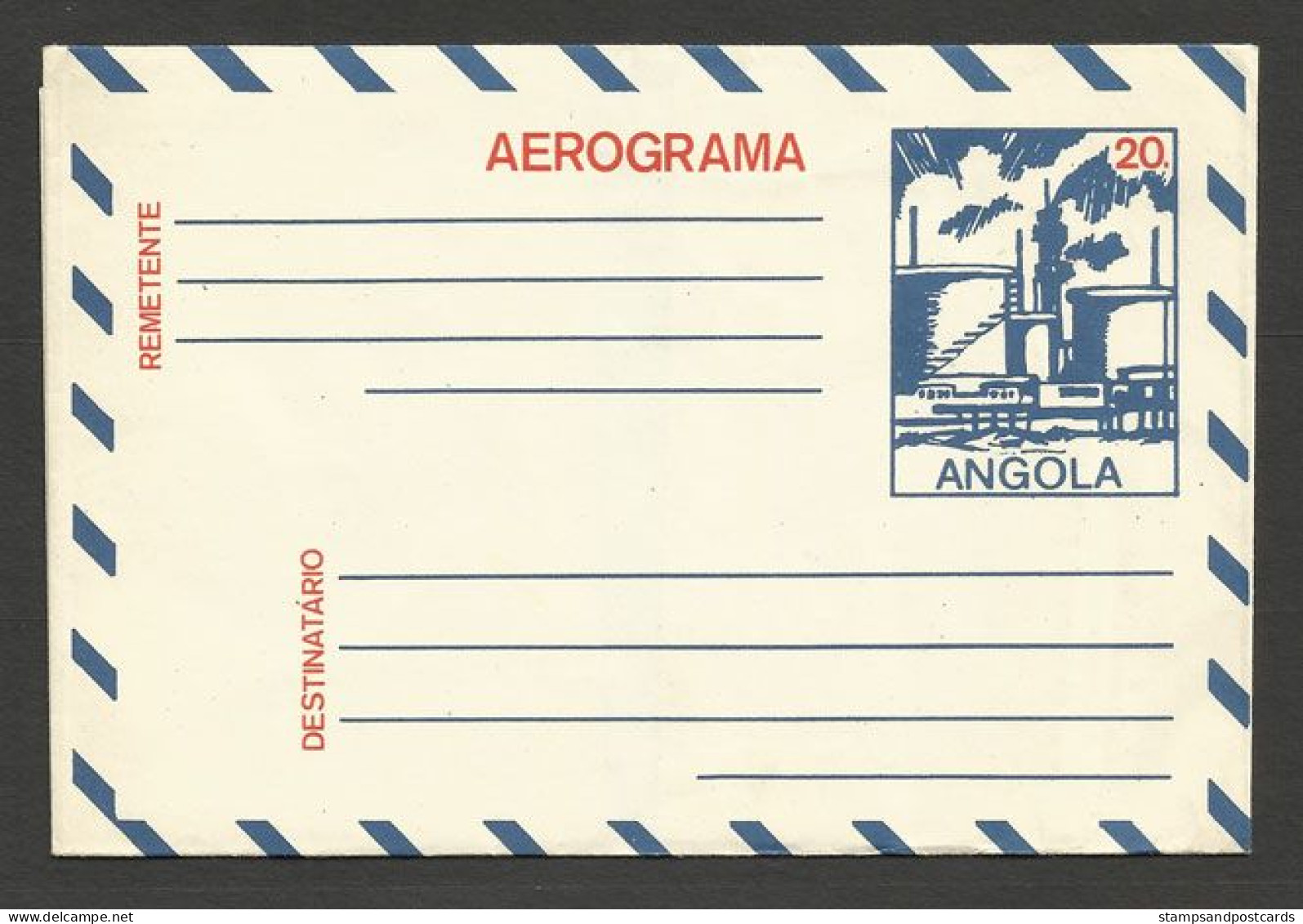 Angola Entier Postal Aerogramme 1986 Plate-forme Pétrolière Pétrole Hélicoptère Aerogram Petroleum Oil Helicopter - Aardolie