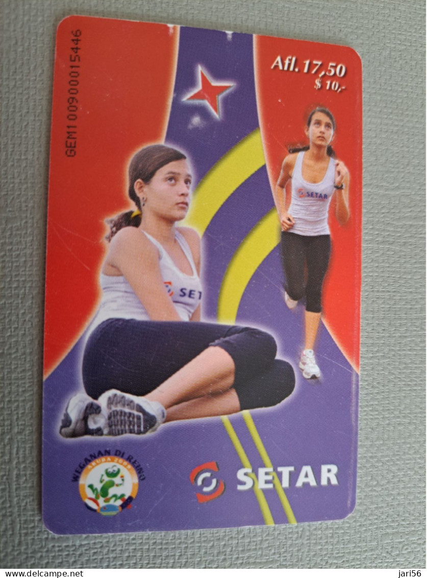 ARUBA CHIP  CARD   SETAR  SPORTS  KINGDOM GAMES   AFL 17,50    Fine Used Card  **15070** - Aruba