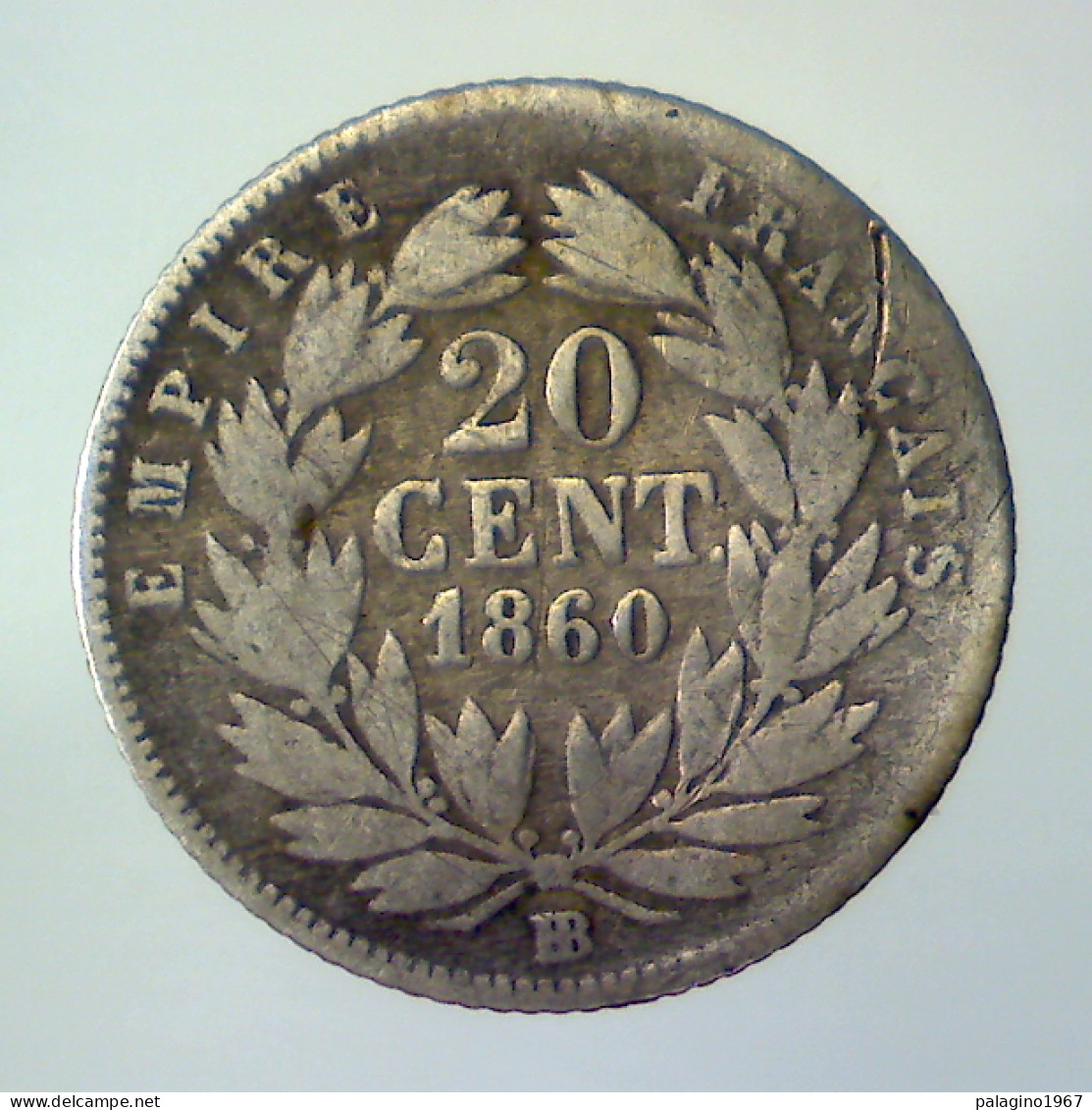 SECONDO IMPERO FRANCESE 20 Centimes Testa Nuda 1860 BB MB - 20 Centimes