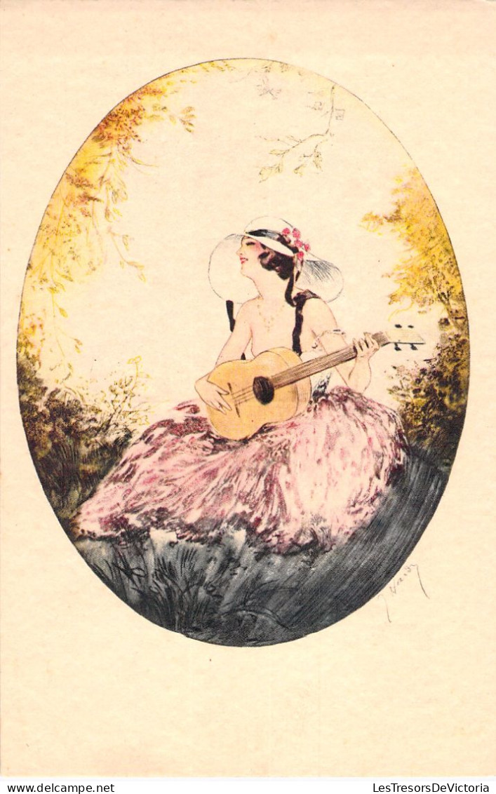 ILLUSTRATEUR - Hardy - Femme Avec Une Guitare - Carte Postale Ancienne - Hardy, Florence