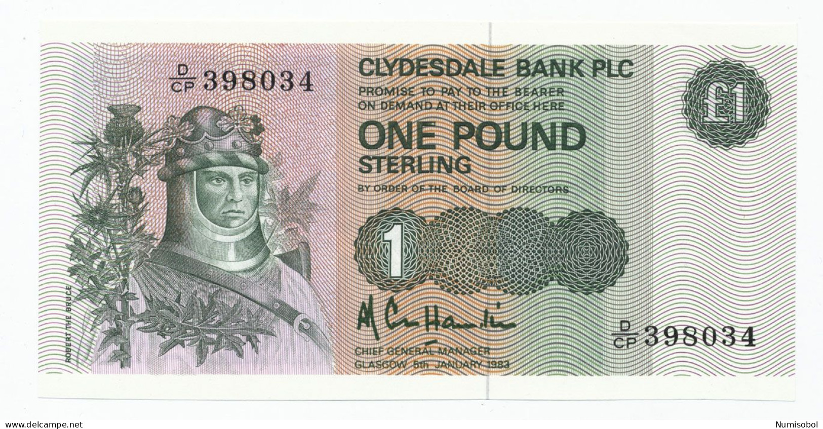 SCOTLAND - 1 Pound 5. 1. 1983. P211b, UNC. (SC010) - 1 Pound