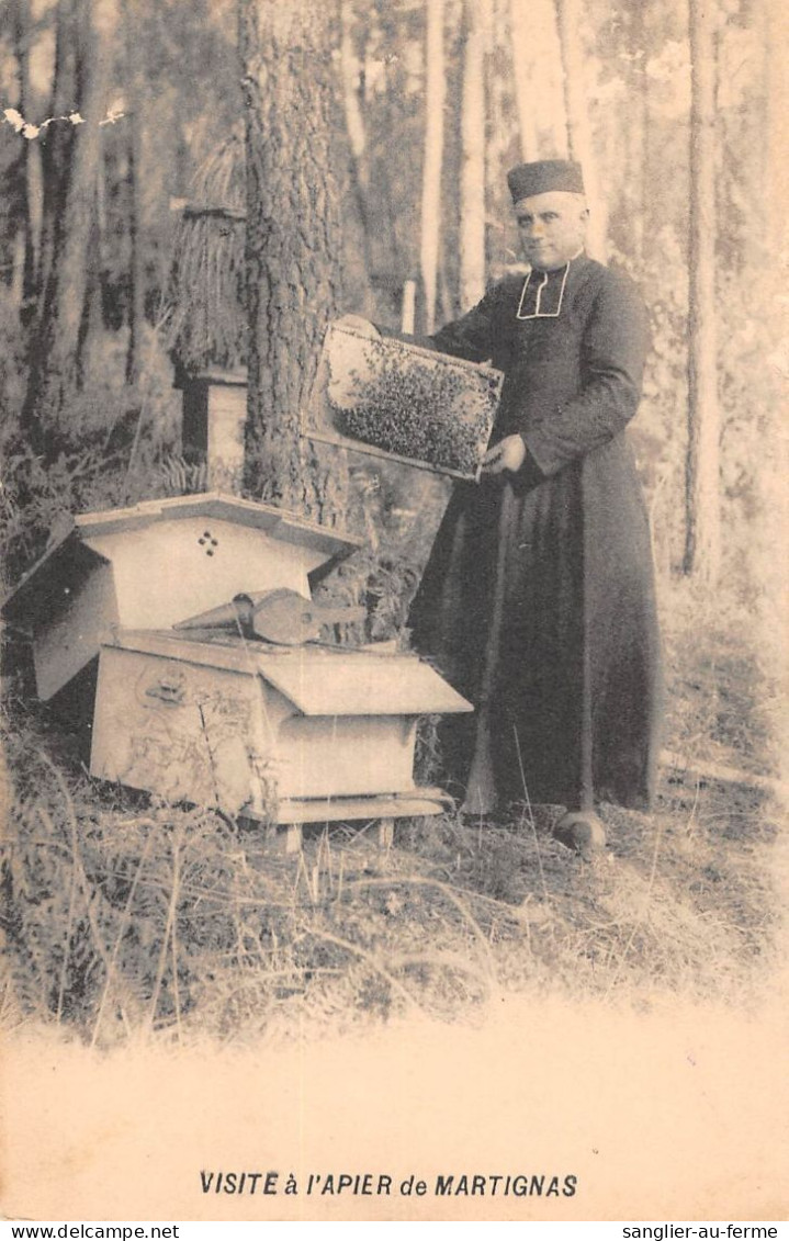 CPA 33 VISITE A L'APIER DE MARTIGNAS / ABEILLES / APICULTURE - Andere & Zonder Classificatie