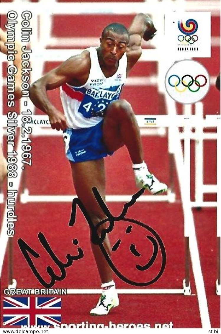 GREAT BRITAIN - ORIG.AUTOGRAPH - COLIN JACKSON - OLYMPIC GAMES SILVER - 110M HURDLES - 1988 SEOUL - Sportifs