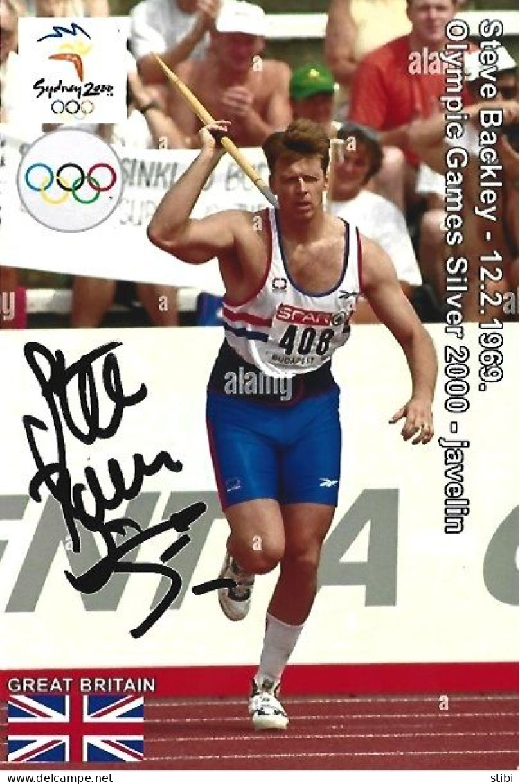 GREAT BRITAIN - ORIG.AUTOGRAPH - STEVE BACKLEY - OLYMPIC GAMES SILVER - JAVELIN - 2000 SYDNEY - Sportspeople