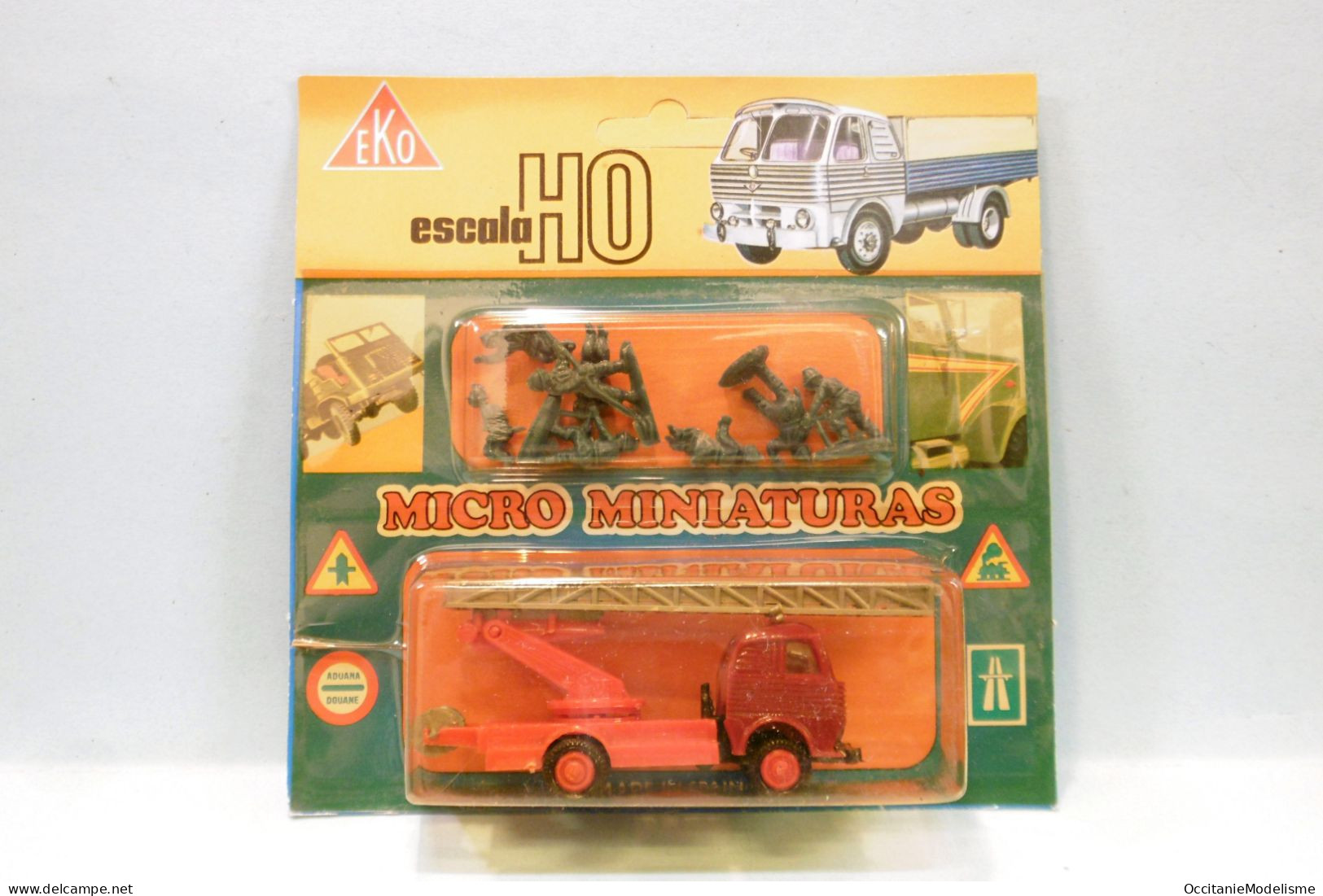 Eko - Camion PEGASO Z-207 Pompiers Grande échelle + Figurines Neuf HO 1/87 - Véhicules Routiers
