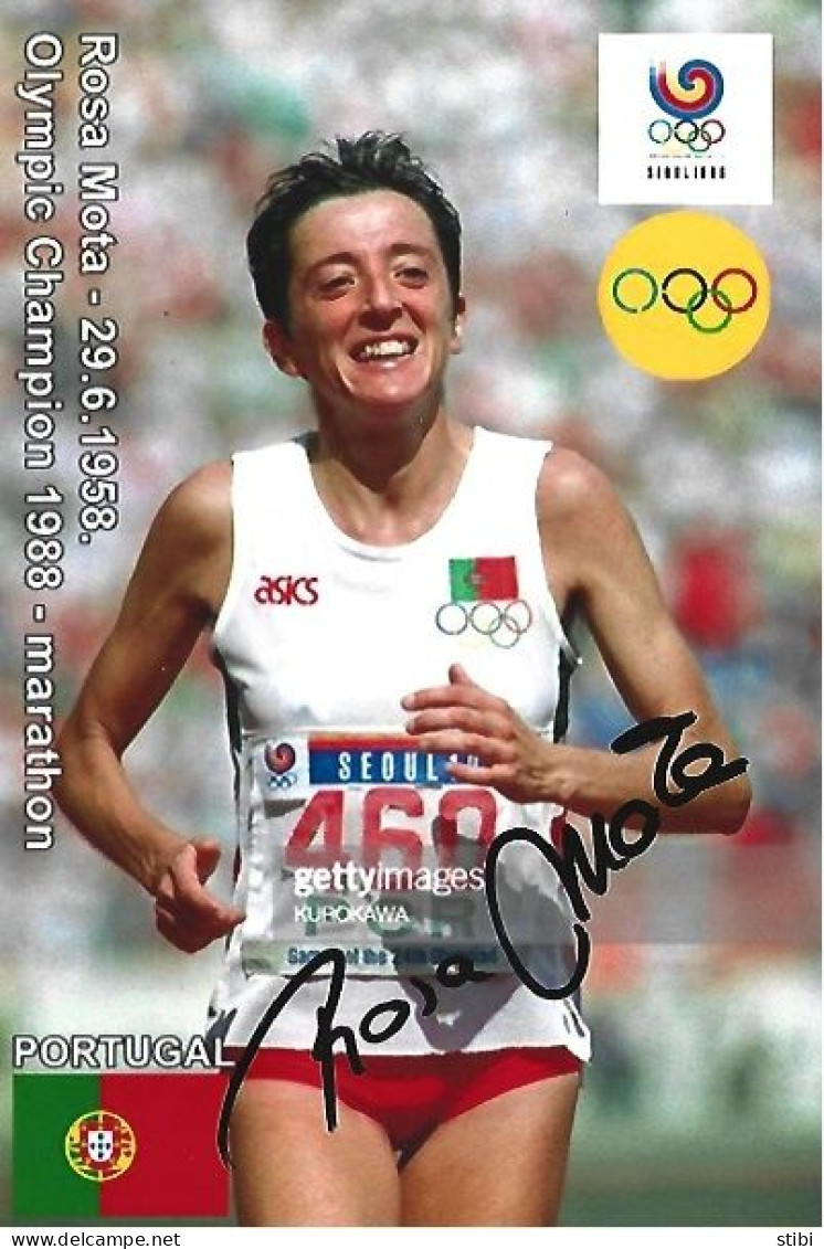 PORTUGAL - ORIG.AUTOGRAPH - ROSA MOTA - OLYMPIC CHAMPION - MARATHON - 1988 SEOUL - Sportlich