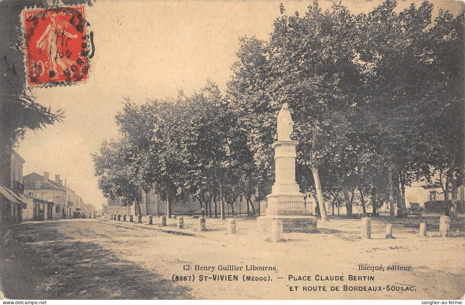 CPA 33 SAINT VIVIEN / PLACE CLAUDE BERTIN / ROUTE DE BORDEAUX SOULAC - Andere & Zonder Classificatie