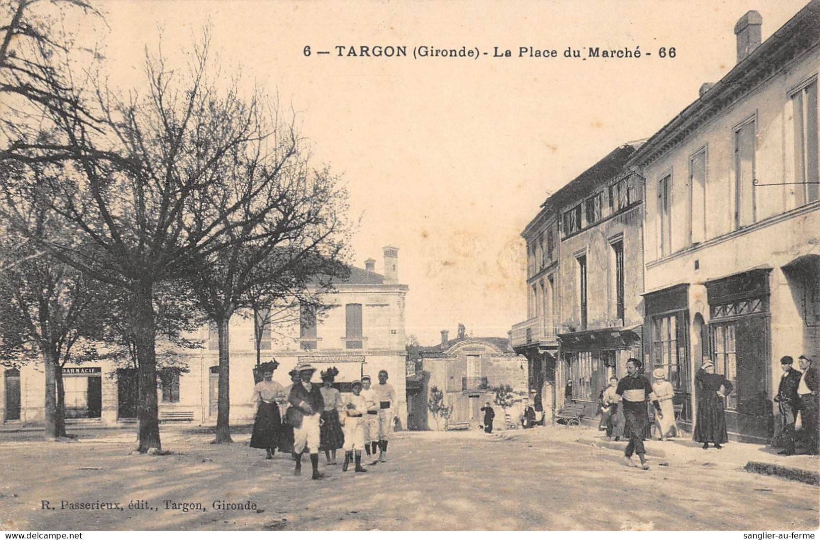 CPA 33 TARGON / PLACE DU MARCHE - Andere & Zonder Classificatie