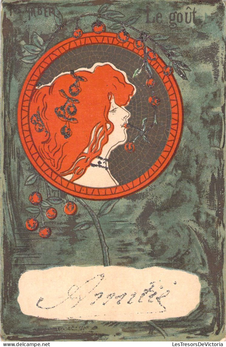 ILLUSTRATEUR - GABER - Le Gout - Portrait De Femme Art Nouveau - Carte Postale Ancienne - Other & Unclassified