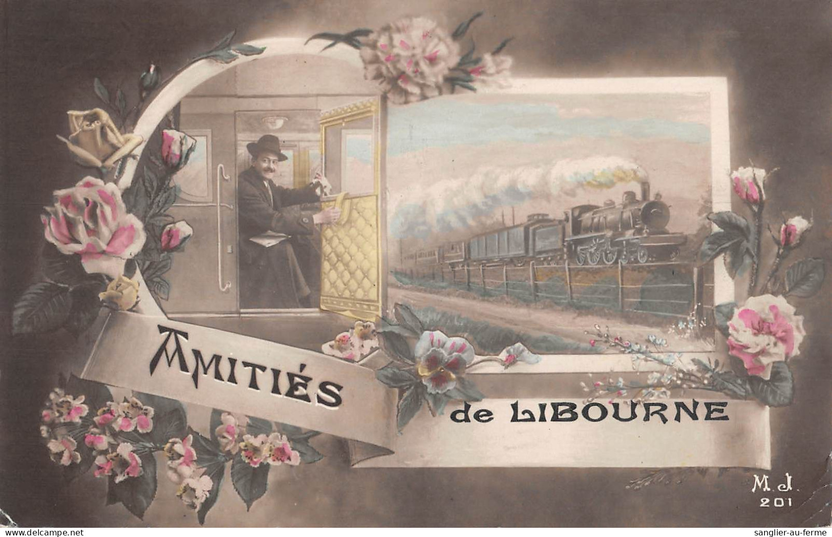 CPA 33 AMITIES DE LIBOURNE / TRAIN - Libourne