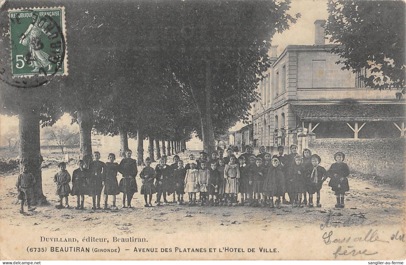 CPA 33 BEAUTIRAN / AVENUE DES PLATANES / HOTEL DE VILLE - Sonstige & Ohne Zuordnung