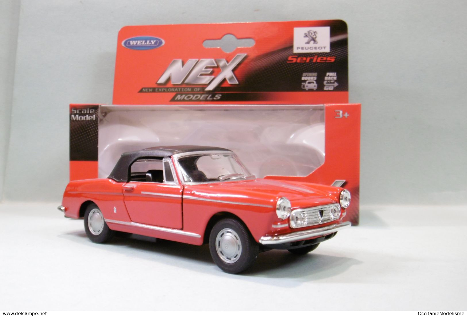 Welly Nex - PEUGEOT 404 CABRIOLET Fermé Rouge Réf. 43604 BO 1/38 - Welly