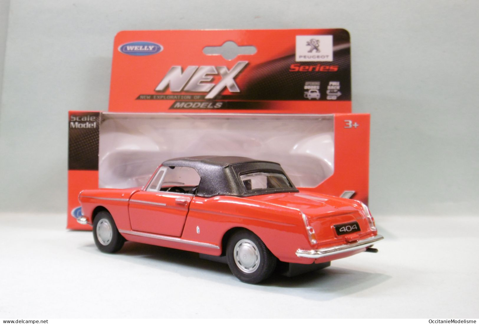 Welly Nex - PEUGEOT 404 CABRIOLET Fermé Rouge Réf. 43604 BO 1/38 - Welly