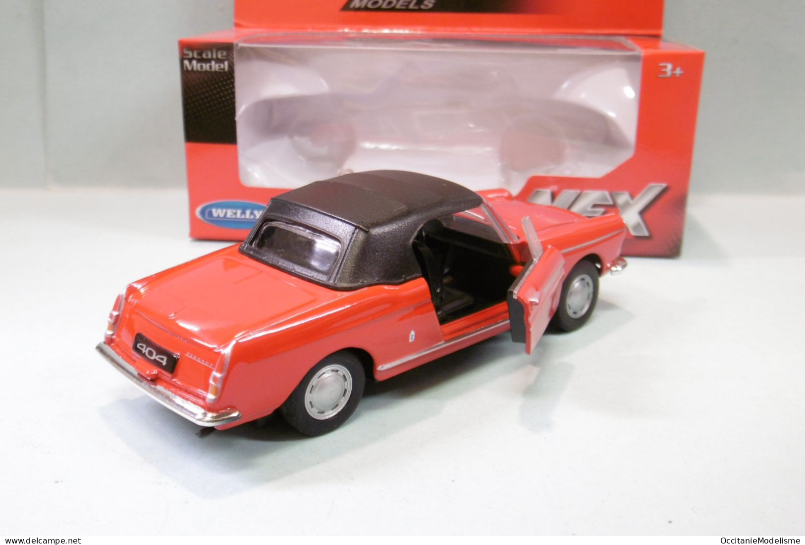 Welly Nex - PEUGEOT 404 CABRIOLET Fermé Rouge Réf. 43604 BO 1/38 - Welly