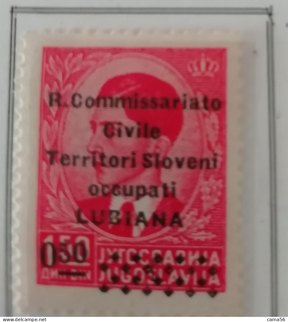 Jugoslavia 1941-45 Lubiana Soprastampato "R. Commissariato Civile Territori Sloveni Occupati" MH - Lubiana