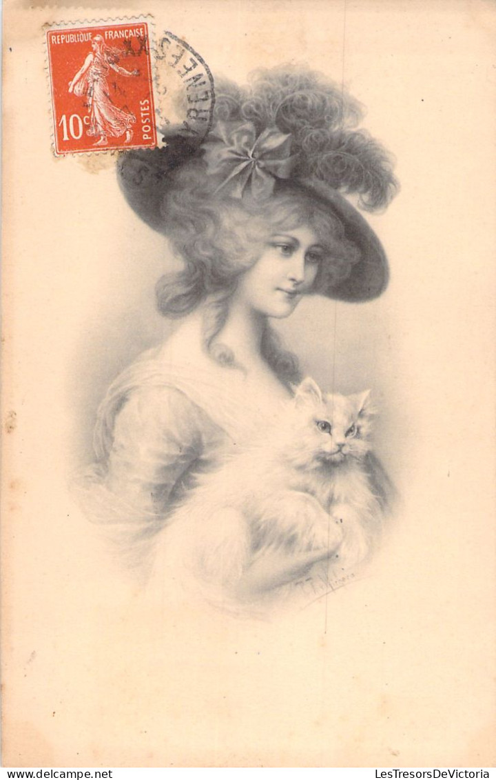 ILLUSTRATEUR - WICHERA - Femme Avec Un Chat - M M Vienne - Carte Postale Ancienne - Wennerberg, B.