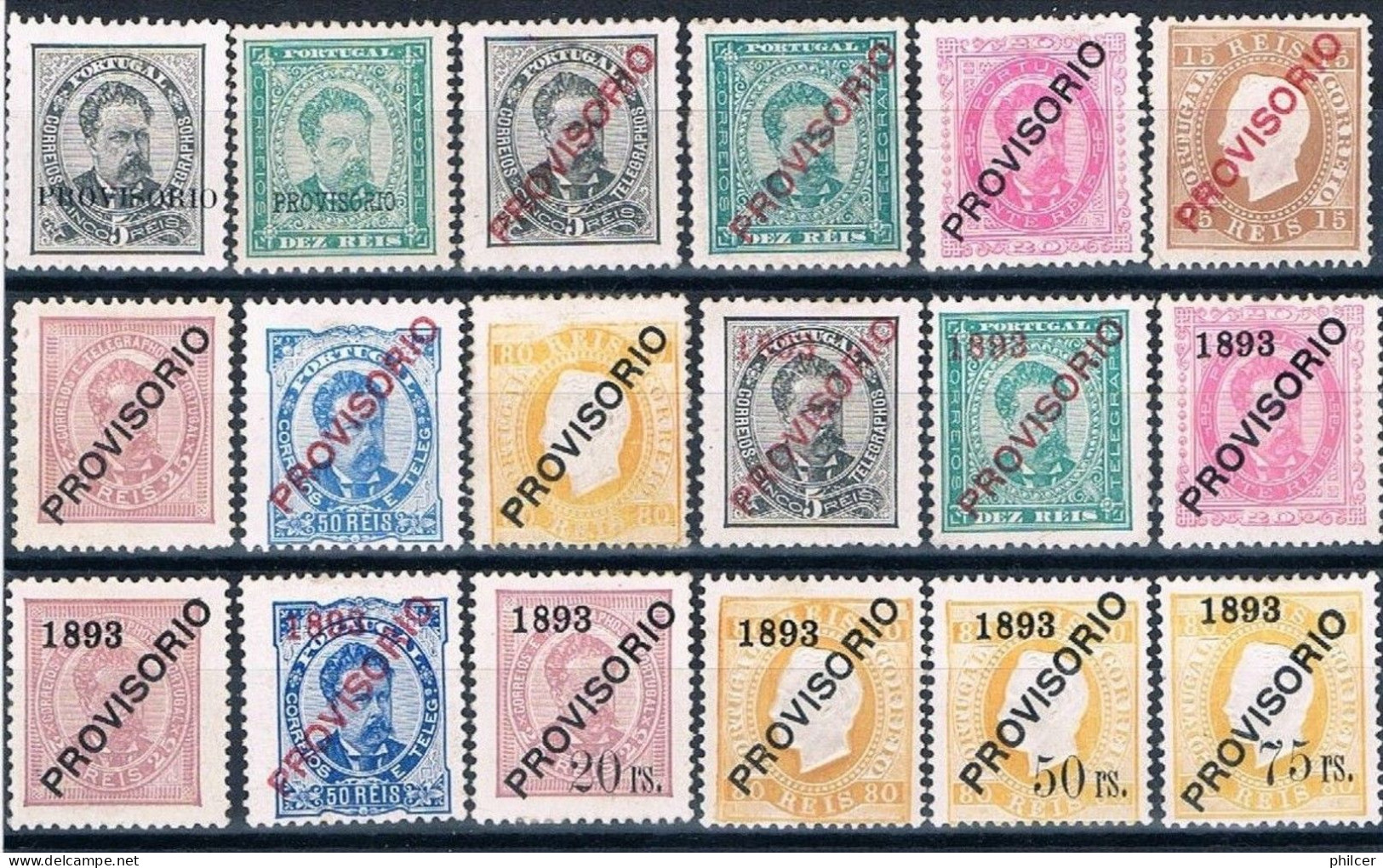 Portugal, 1892/3, # 80/97, MH And MNG - Neufs