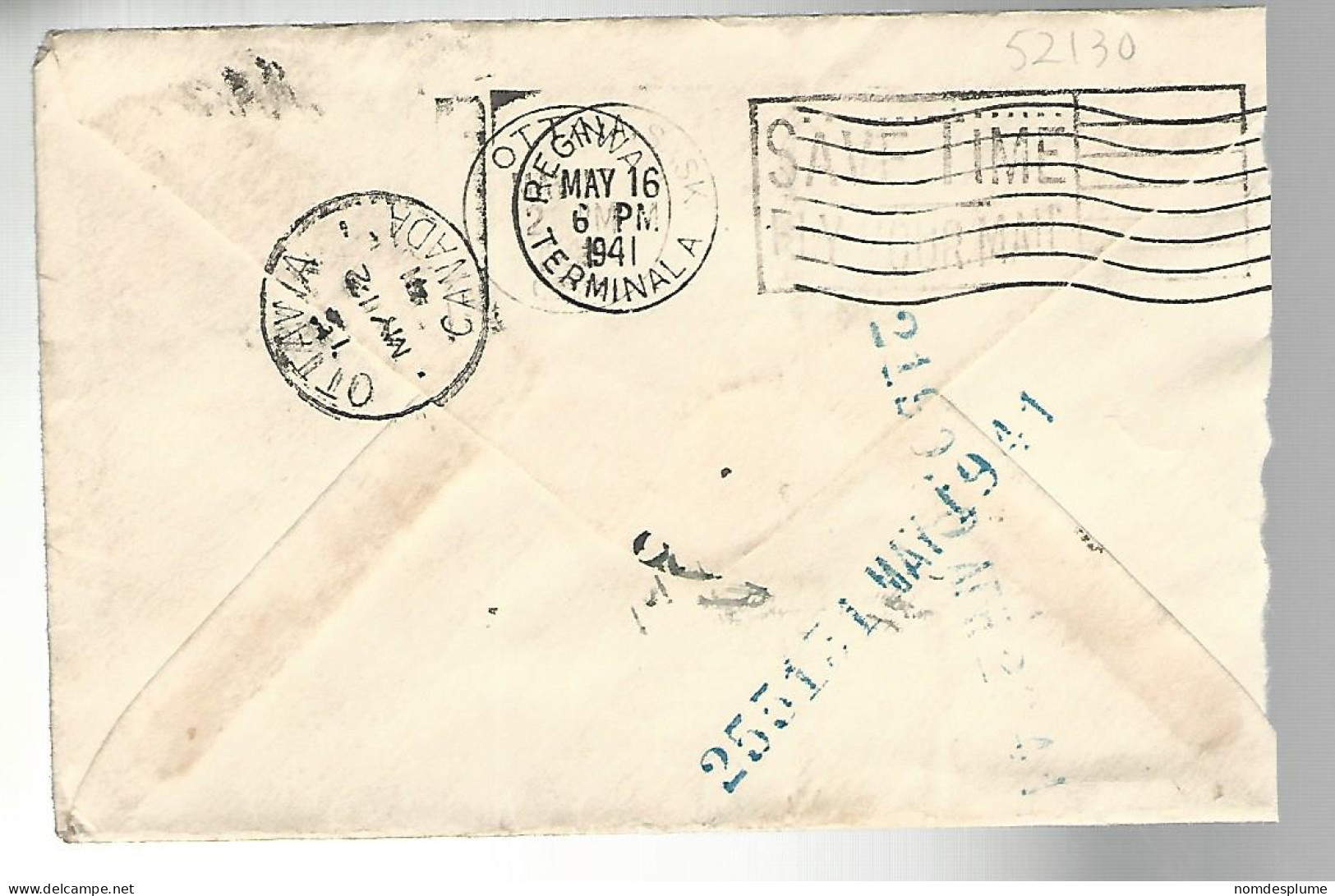 52130 ) Cover Canada Airmail Postmark 1941 - Poste Aérienne