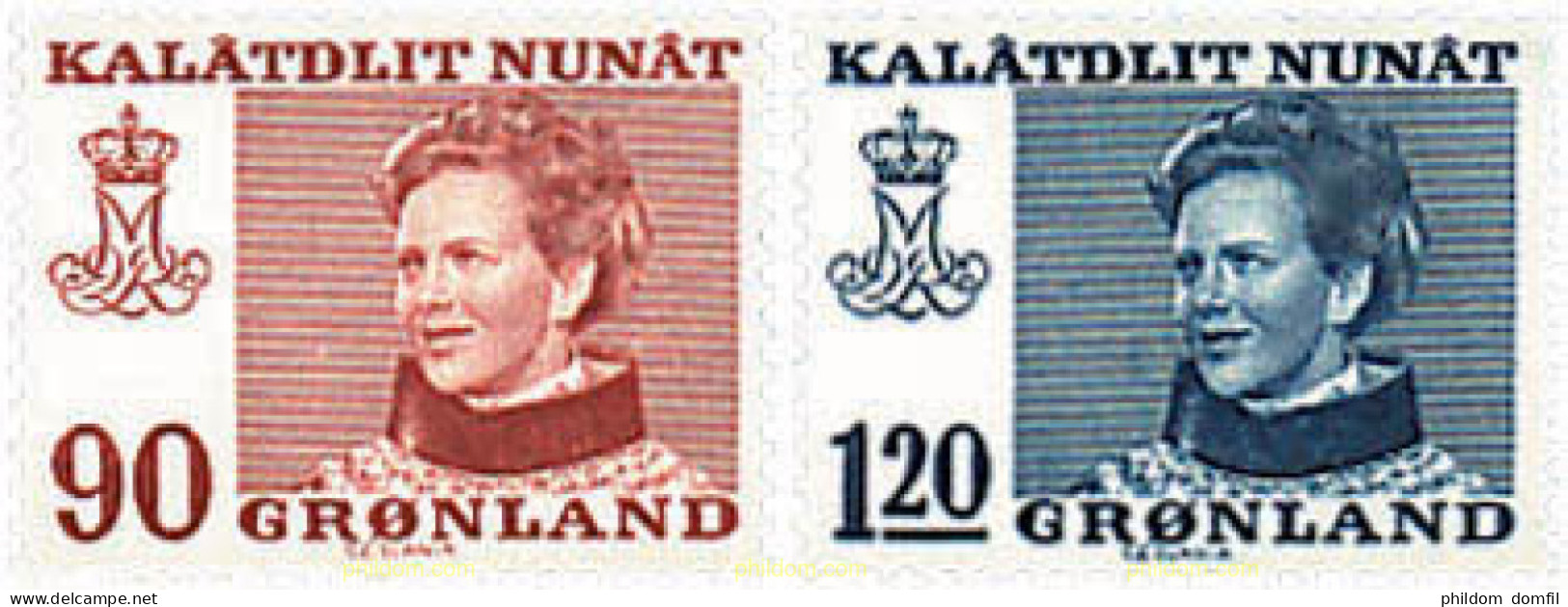 96864 MNH GROENLANDIA 1974 REINA MARGRETHE II - Neufs