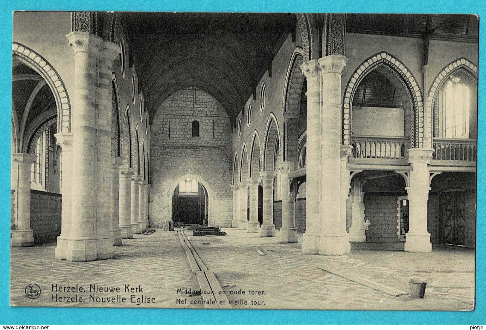 * Herzele - Hersele (Oost Vlaanderen) * (Ed Nels) Nieuwe Kerk, Nouvelle église, Nef Centrale, Vieille Tour, Middenbeuk - Herzele