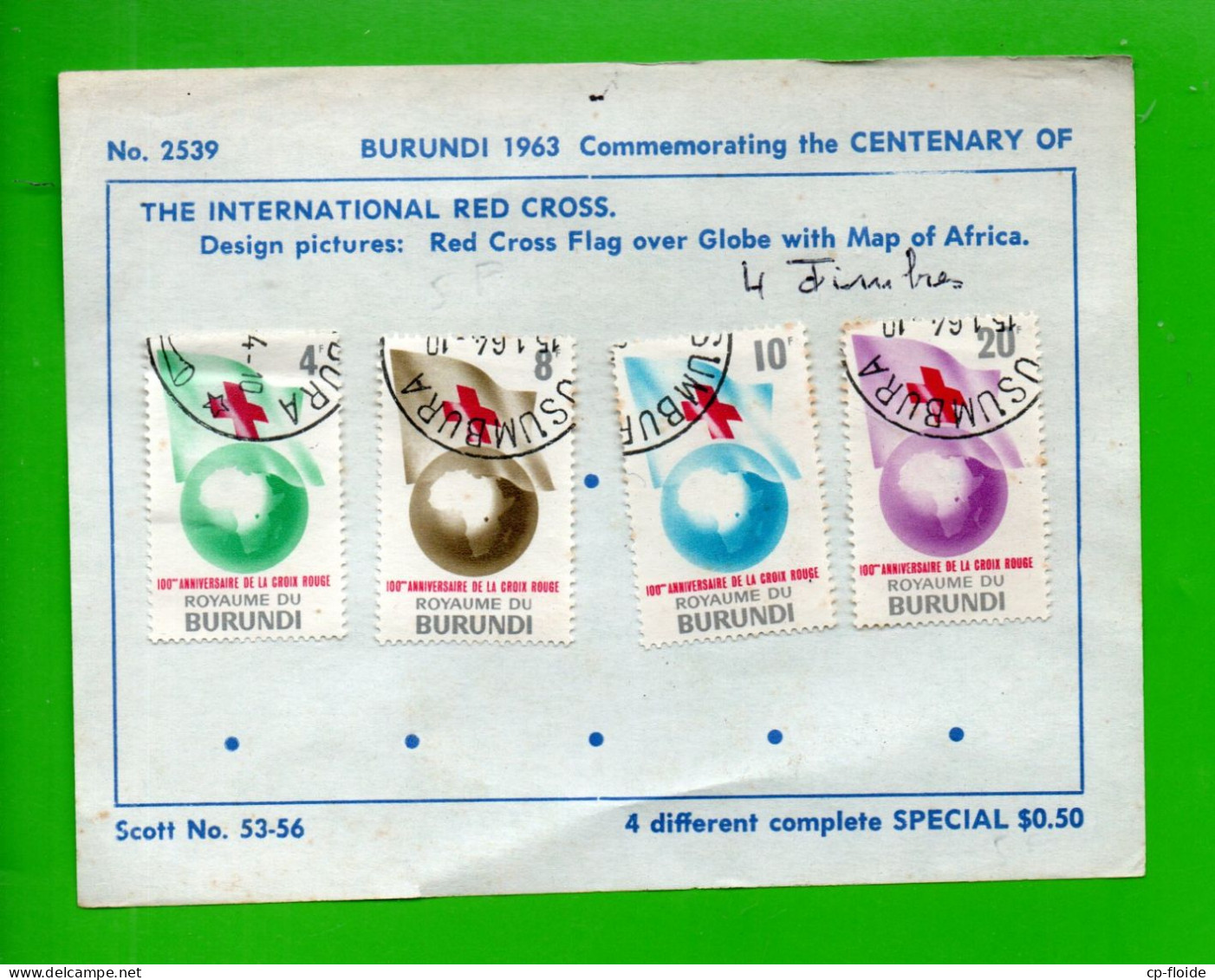 7 TIMBRES . BURUNDI . " LUTTE CONTRE LA FAIM " & " CROIX ROUGE " - Réf. N°879T - - Usados