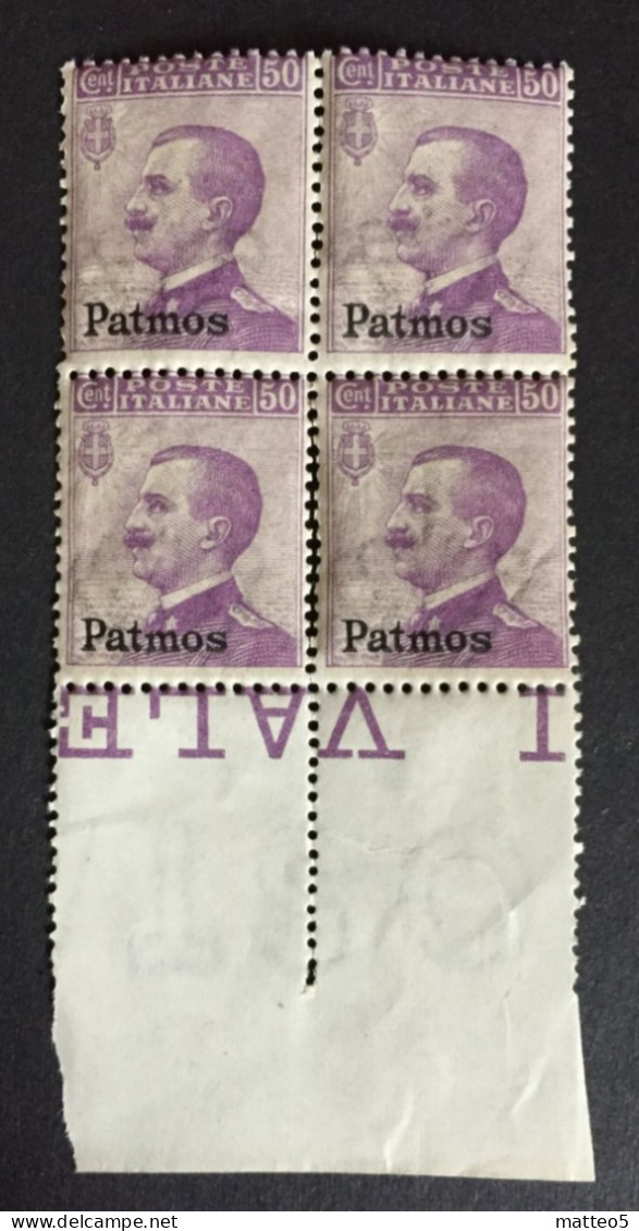 1912 - Italia Regno - Isole Dell'Egeo - Patmos 50 Cent . Quartina Nuovi - Ägäis (Patmo)