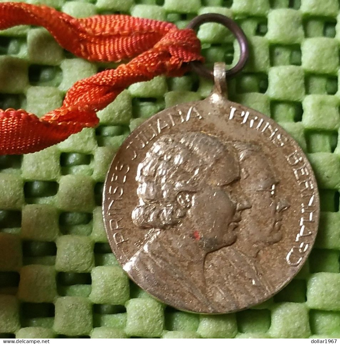 Medaille Princes Juliana - Prins Bernard Rotterdam 7-1-1937-  Originalscan !! - Monarquía/ Nobleza