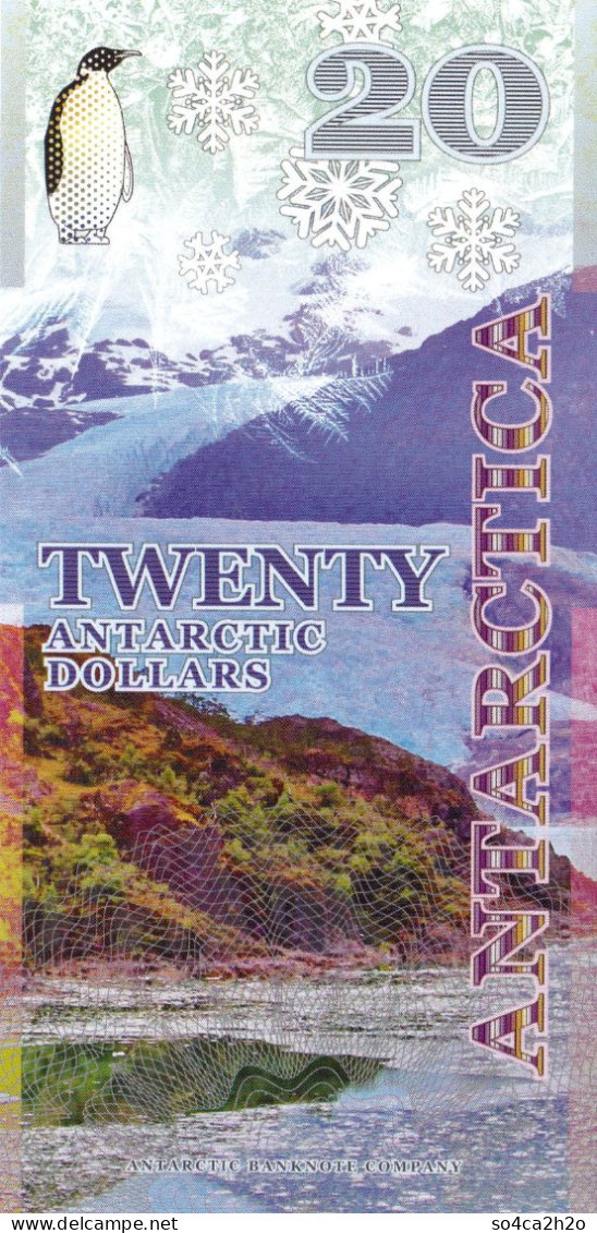 Antarctica 20 Dollars 14 Décembre 2020 Skua Antarctic UNC  POLYMER  Emission Privée - Fictifs & Spécimens