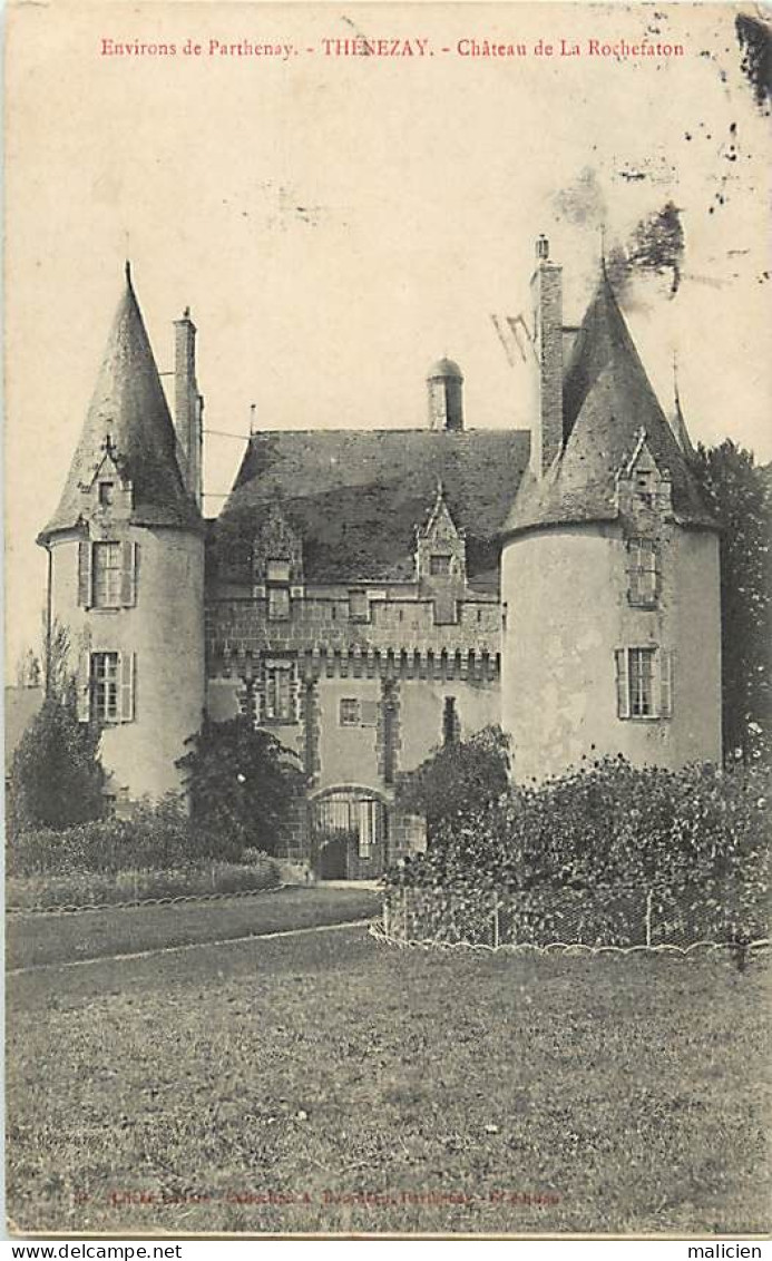 Dpts Div. -ref-BK449- Deux Sèvres - Thenezay - Château De La Rochefaton - Châteaux - Environs De Parthenay - - Thenezay