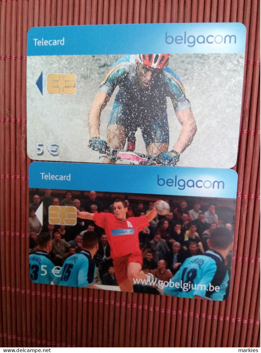 2 Phonecards Sport Belgium  Used Rare - With Chip