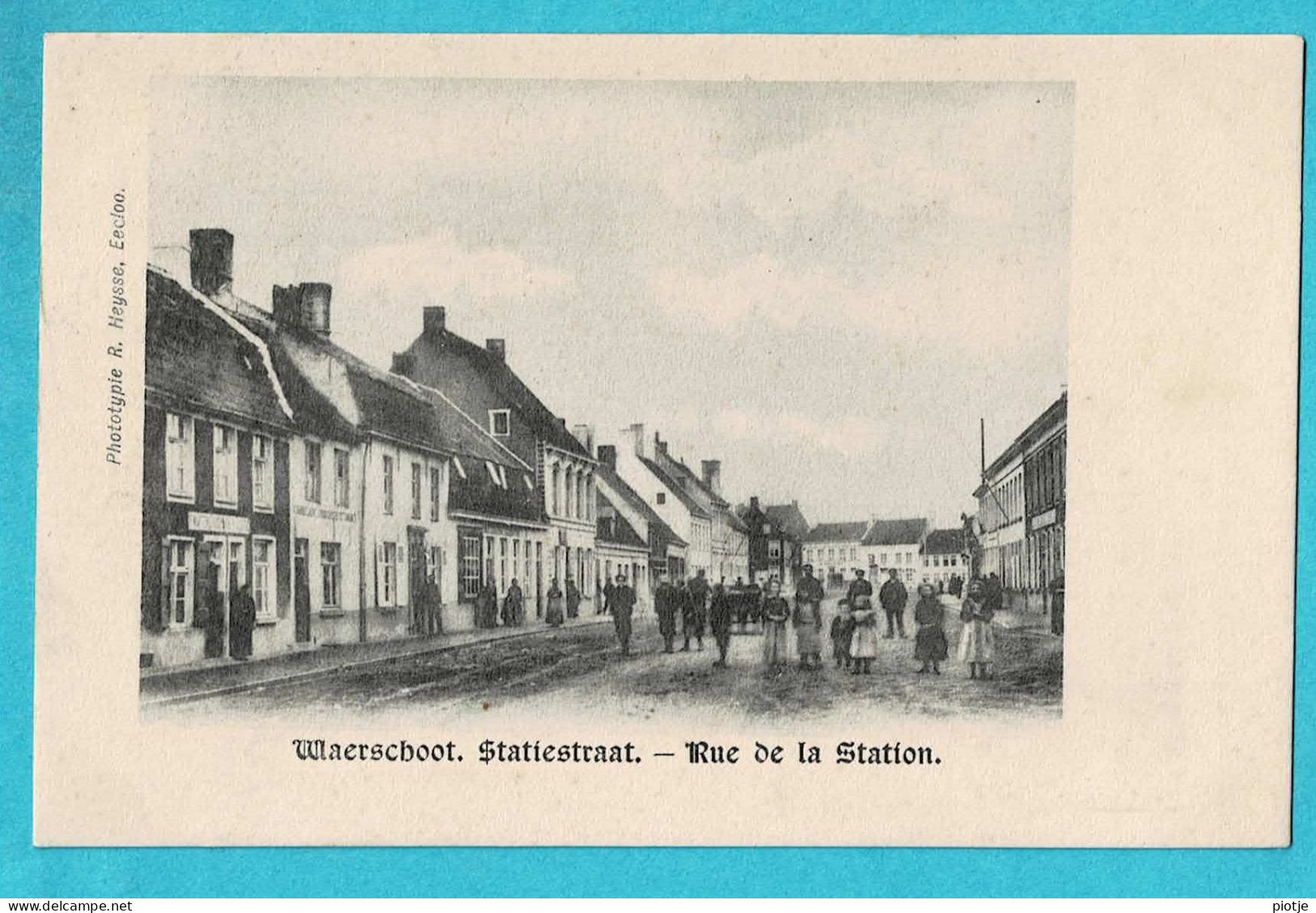 * Waarschoot - Waerschoot (Oost Vlaanderen) * (Phototypie R. Heysse, Eecloo) Statiestraat, Rue De La Station, Animée TOP - Waarschoot