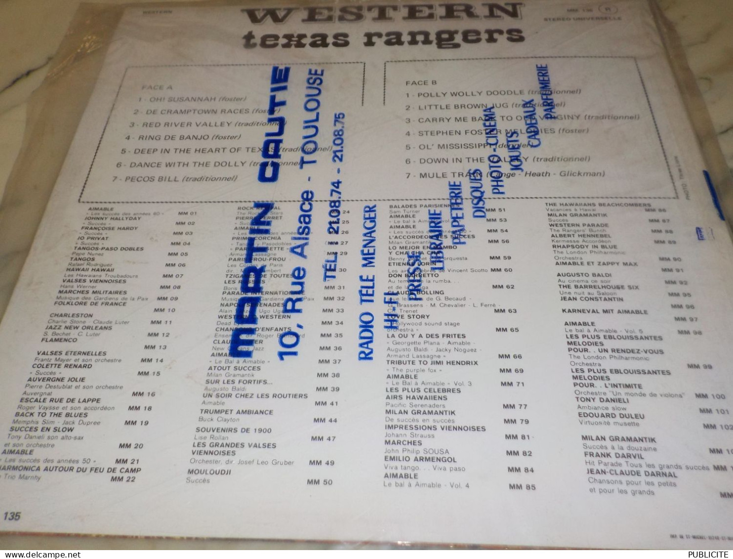 DISQUE 33 TOURS WESTERN TEXAS RANGERS 1973 - Country Y Folk